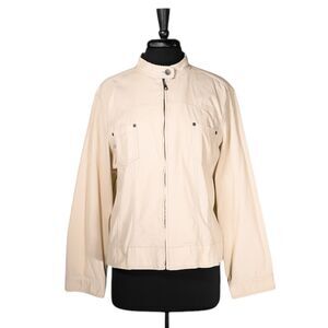 J. Jill Women's Jacket Beige Corduroy Full Zip Front Pockets Lagenlook Size XL